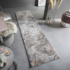 Covor Marbled Blush, Flair Rugs, 60x230 cm, polipropilena/poliester, roz pudra imagine
