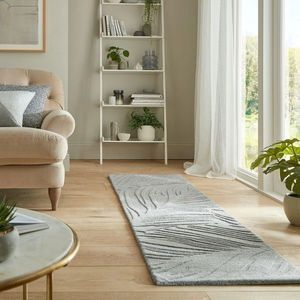 Covor Lino Leaf Grey, Flair Rugs, 60x230 cm, lana, gri imagine