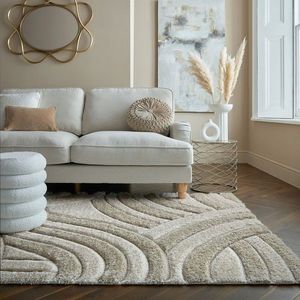 Covor Velvet Carved, Flair Rugs, 80x150 cm, poliester reciclat, natural imagine