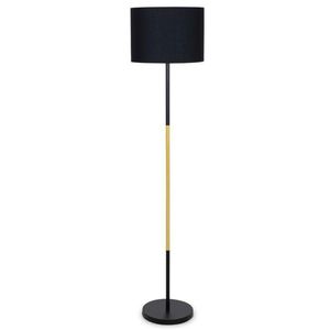Lampadar Oliver, Pakoworld, 33x33x149 cm, 1 x E27, 60W, metal/textil, negru imagine