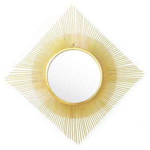 Oglinda decorativa Sunshine, Pakoworld, 70x70 cm, PAL melaminat, auriu imagine