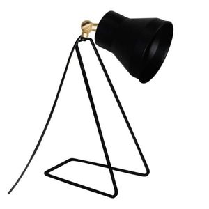 Lampa de masa PWL-1065, Pakoworld, 12x30x35 cm, metal, negru/auriu imagine