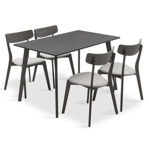 Set masa si 4 scaune Benson Toto, Pakoworld, 120x75x75 cm, MDF/textil, gri imagine