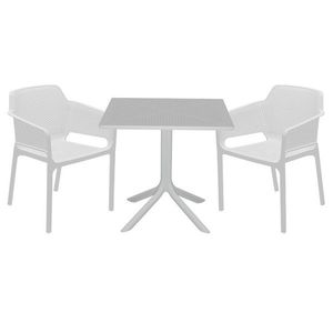 Set mobilier de gradina 3 piese Groovy-Integral, Pakoworld, masa cu 2 scaune, 80x80x74.5 cm, polipropilena, alb imagine