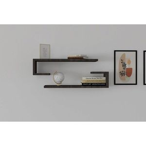 Raft de perete, Asse Home, Eldo, 60x15x19.6 cm, PAL , Maro inchis imagine