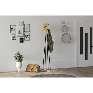 Cuier de perete, Asse Home, Foley, 41x160 cm, Stejar / Negru imagine
