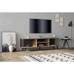 Comoda TV, Asse Home, Josef, 160x48.6x40 cm, Maro imagine