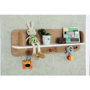 Raft de perete, Çilek, Natura Baby Hanger Shelf, 82x25x15 cm, Multicolor imagine