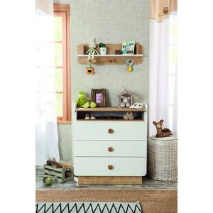 Dulap, Çilek, Natura Baby Dresser With Desk, 103x94x51 cm, Multicolor imagine