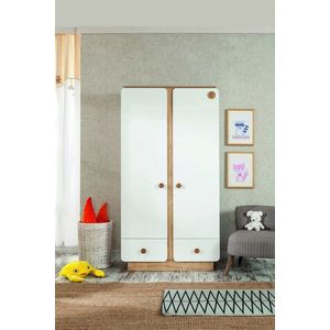 Dulap pentru haine, Çilek, Natura Baby 2 Doors Wardrobe, 103x195x56 cm, Multicolor imagine