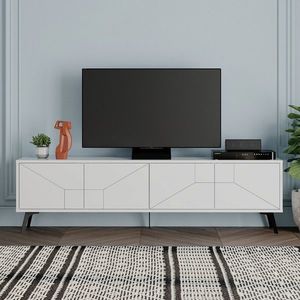 Comoda TV, Decortie, Dune, 180x50x29.6 cm, Alb imagine
