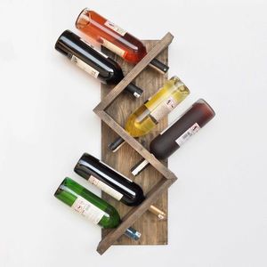 Raft pentru sticle de vin, Evila Originals, Icki005, 60x33x12 cm, Maro imagine