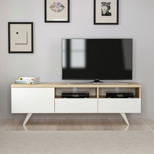Comoda TV, Inarch, Brüksel, 150x46x35 cm, Stejar / Alb imagine