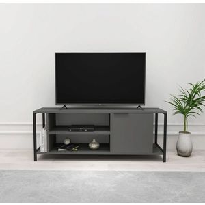 Comoda TV, Kalune Design, Bond, 120x54x30 cm, Antracit / Negru imagine