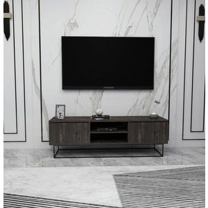 Comoda TV, Kalune Design, Escape 140, 140x50x40 cm, Maro închis/Negru imagine