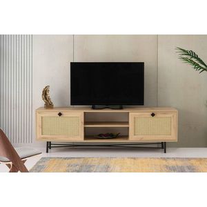 Comoda TV, Kalune Design, Begonya 180, 180x60x40 cm, Stejar / Negru imagine