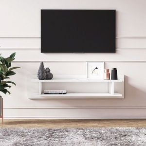 Comoda TV, Minima, Lucio, 120x30x30 cm, Alb imagine