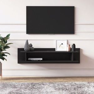 Comoda TV, Minima, Lucio, 120x30x30 cm, Negru imagine