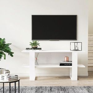 Comoda TV, Minima, Cornellia, 120x55x35 cm, Alb imagine