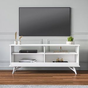 Comoda TV, Minima, Parker, 140x43x38 cm, Alb imagine