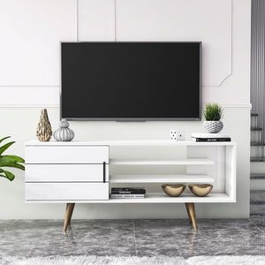 Comoda TV, Minima, Termini, 150x63.2x37 cm, Alb imagine