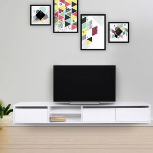 Comoda TV, Mod Design, Dublin, 180x30x25 cm, Alb imagine