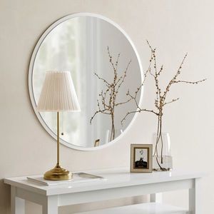 Oglinda decorativa, Neostill, Dekoratif Yuvarlak Ayna Beyaz A706, 60x60x2.2 cm, Alb imagine