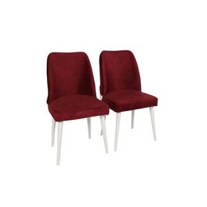 Set scaune 2 piese, Nmobb , Nova 782, Metal, Roșu Claret / Alb imagine