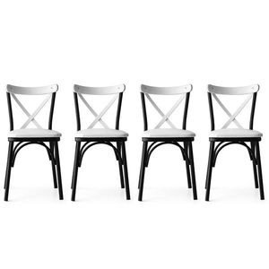 Set scaune 4 piese, Nmobb , Ekol, Metal, Alb imagine