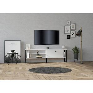 Comoda TV, Puqa Design, Asrın, 160x50.4x24.5 cm, PAL, Alb imagine