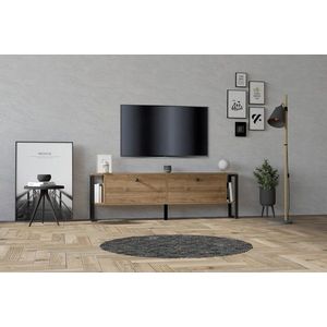 Comoda TV, Puqa Design, Ahu, 160x50.4x24.5 cm, PAL, Maro imagine