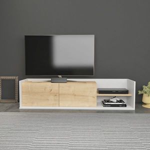 Comoda TV, Retricy, Krog, 160x35x36.8 cm, PAL, Stejar alb imagine
