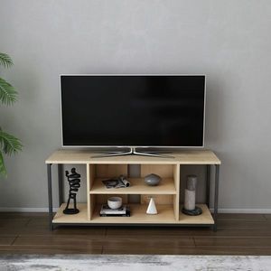 Comoda TV, Retricy, Rinaldo, 120x35x50.8 cm, PAL, Negru / Stejar imagine