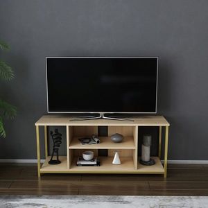 Comoda TV, Retricy, Rinaldo, 120x35x50.8 cm, PAL, Aur / Stejar imagine