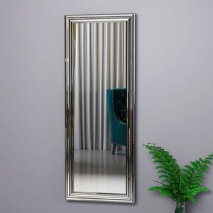 Oglinda decorativa, Siam, Smooth, 40x105x3 cm, MDF , Argintiu imagine