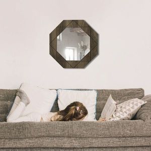 Oglinda decorativa, Tera Home, Pablo, 45x45 cm, PAL, Maro imagine