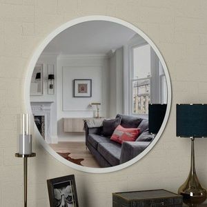 Oglinda decorativa, Tera Home, Glob, 59x59x2 cm, PAL, Alb imagine