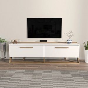 Comoda TV, Zena Home, Astrid, 163.8x46.8x36.6 cm, PAL, Alb/Maro imagine