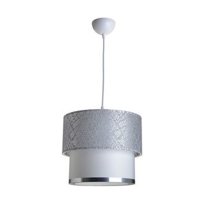 Lustra PWL-0963, Pakoworld, 30x30x55 cm, 1 x E27, PVC/textil, alb/argintiu imagine