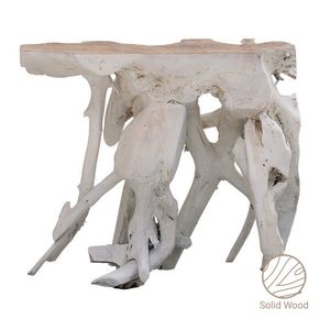 Consola Zamir, Pakoworld, 80x38x70 cm, lemn, alb/natural imagine