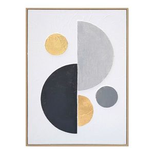 Tablou decorativ Geometric v1, Inart, 52x72 cm, canvas/lemn de brad, multicolor imagine