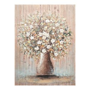 Tablou decorativ Flowerpot v1, Inart, 70x100 cm, canvas/lemn de brad, multicolor imagine