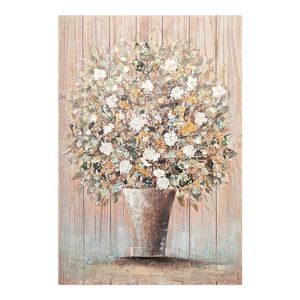 Tablou decorativ Flowerpot v2, Inart, 70x100 cm, canvas/lemn de brad, multicolor imagine