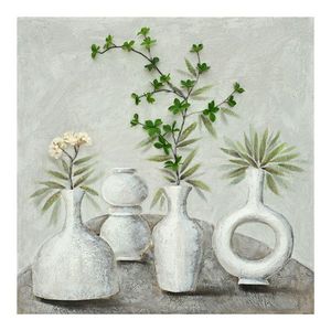Tablou decorativ Vase v1, Inart, 100x100 cm, canvas/lemn de brad, multicolor imagine