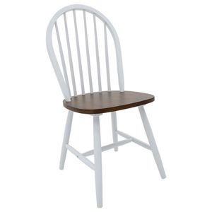 Scaun Chair, Pakoworld, 44x42.5x93 cm, lemn de cauciuc, maro/alb imagine