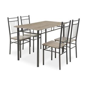 Set masa si 4 scaune Roza, Pakoworld, 120x70x75 cm, MDF, sonoma imagine