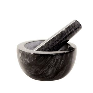 Mojar cu pistil Marble, Homla, 12 cm, marmura, negru imagine