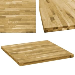 vidaXL Blat de masă, lemn masiv de stejar, pătrat, 44 mm, 70x70 cm imagine