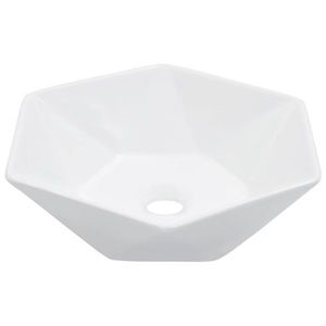 vidaXL Chiuvetă de baie, alb, 41 x 36, 5 x 12 cm, ceramică imagine