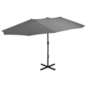 vidaXL Umbrelă de soare cu stâlp aluminiu, antracit, 460 x 270 cm imagine